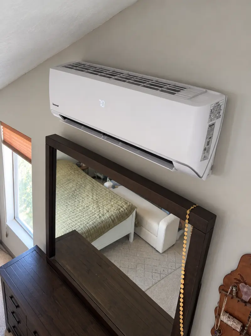 Ductless mini split indoor unit close up in St. George, UT