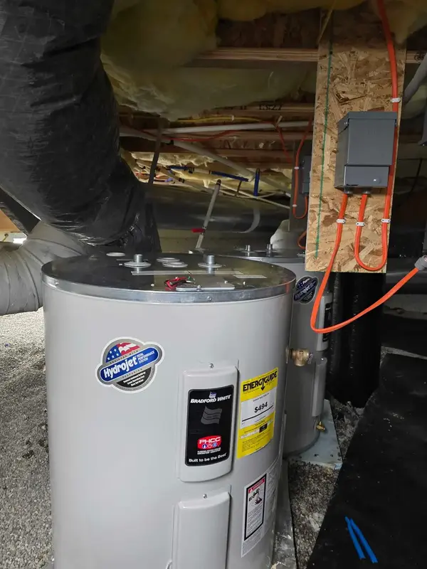 Electric water heater in a utility closet in St. George, UT
