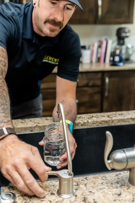 Element technician testing filtered water in St. George, UT
