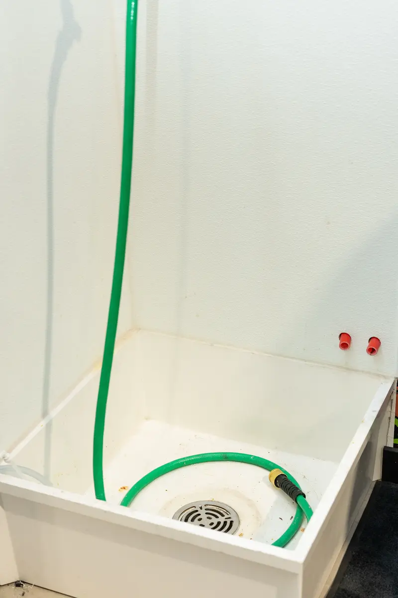 Hydro jetting a shower drain in St. George, UT