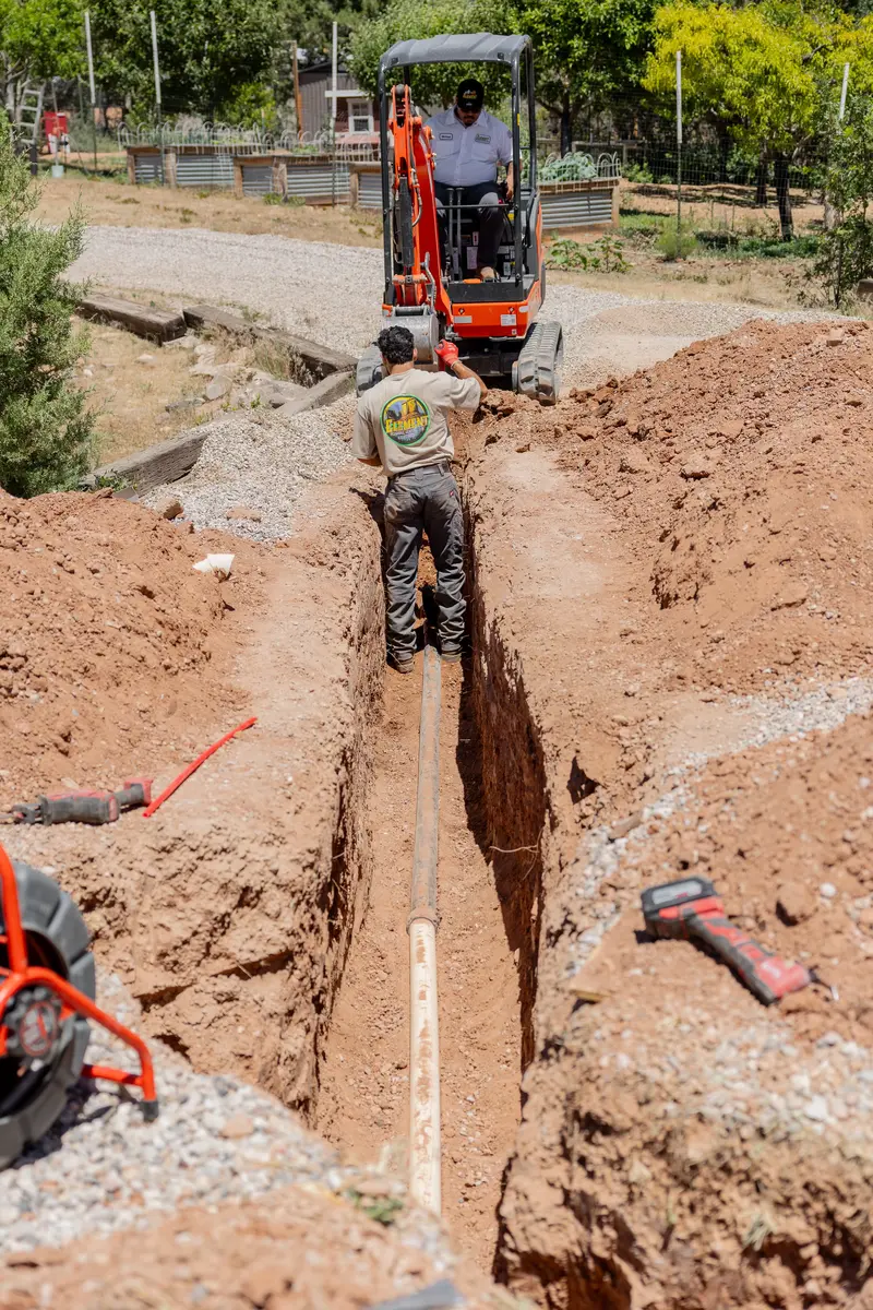 Long trench dug for a new line in St. George, UT