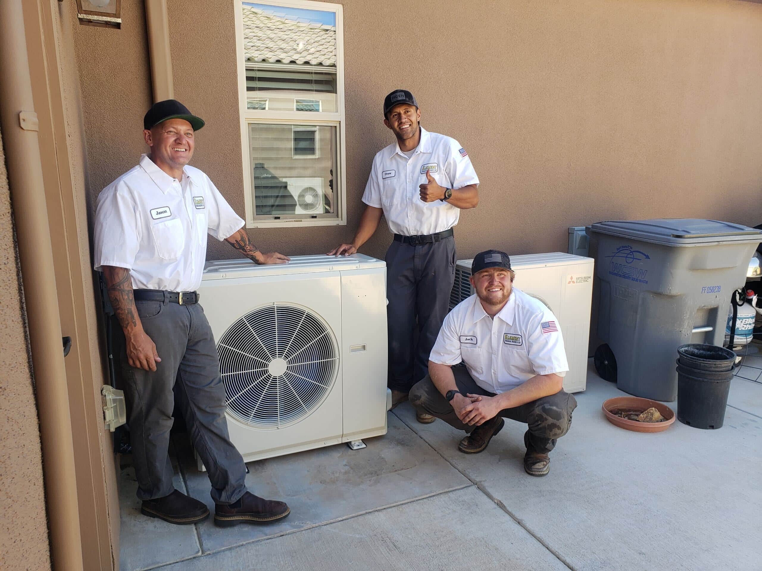 Working on a customer AC unit in St George Utah